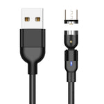 Cavo di ricarica magnetico rotante intrecciato in nylon da USB a micro USB da 1 m 2A, 1m Micro USB