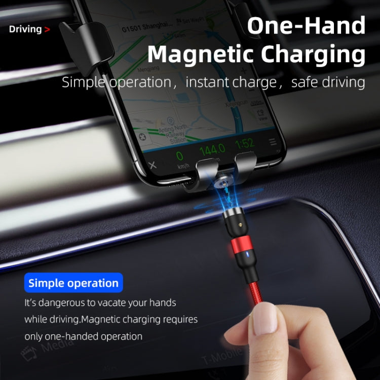 Cavo di ricarica magnetico rotante intrecciato in nylon da USB a micro USB da 1 m 2A, 1m Micro USB