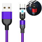 Cavo di ricarica magnetico rotante intrecciato in nylon da USB a micro USB da 1 m 2A, 1m Micro USB
