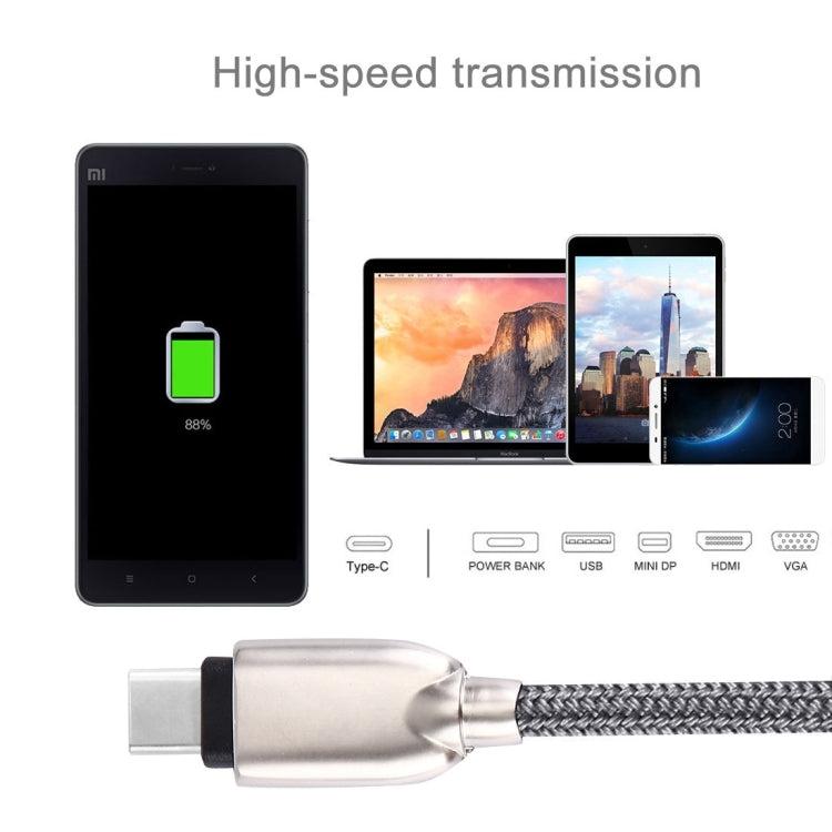 Cavo USB-C a USB 1m con testa in metallo e 108 nuclei rame