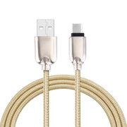 Cavo di ricarica per sincronizzazione dati da USB-C / Type-C a USB con testa in metallo stile tessuto da 1M 108 nuclei in rame