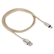 Cavo di ricarica per sincronizzazione dati da USB-C / Type-C a USB con testa in metallo stile tessuto da 1M 108 nuclei in rame