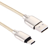 Cavo di ricarica per sincronizzazione dati da USB-C / Type-C a USB con testa in metallo stile tessuto da 1M 108 nuclei in rame