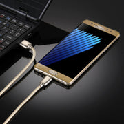 Cavo di ricarica per sincronizzazione dati da USB-C / Type-C a USB con testa in metallo stile tessuto da 1M 108 nuclei in rame