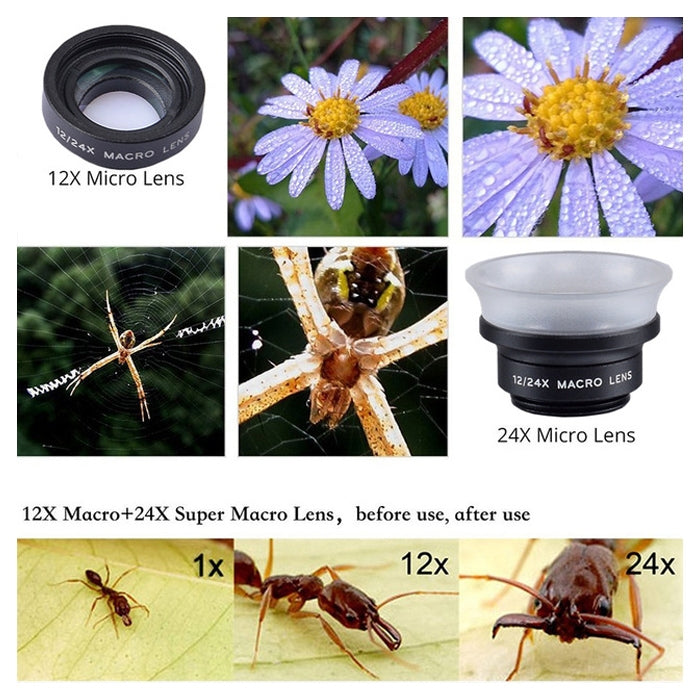 Obiettivo macro APEXEL 12X e 24X per smartphone