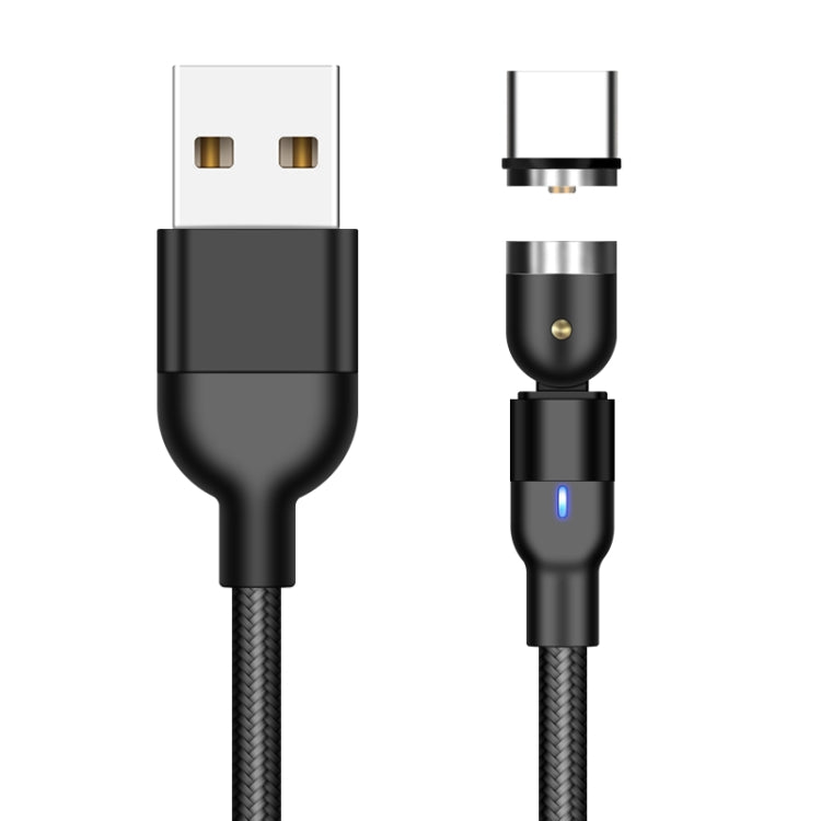 Cavo di ricarica magnetico rotante intrecciato in nylon da USB a USB-C / Type-C da 2 m 2 A, 2m Type-C