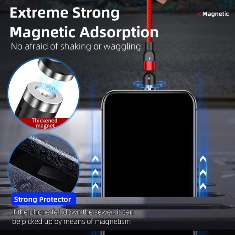 Cavo di ricarica magnetico rotante intrecciato in nylon da USB a USB-C / Type-C da 2 m 2 A, 2m Type-C