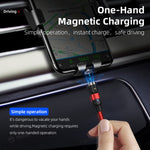Cavo di ricarica magnetico rotante intrecciato in nylon da USB a USB-C / Type-C da 2 m 2 A, 2m Type-C