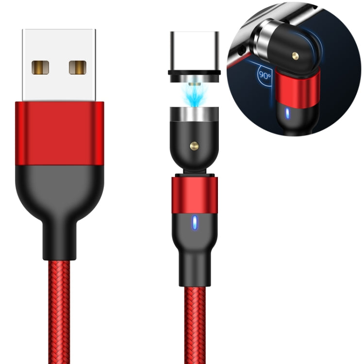 Cavo di ricarica magnetico rotante intrecciato in nylon da USB a USB-C / Type-C da 2 m 2 A, 2m Type-C