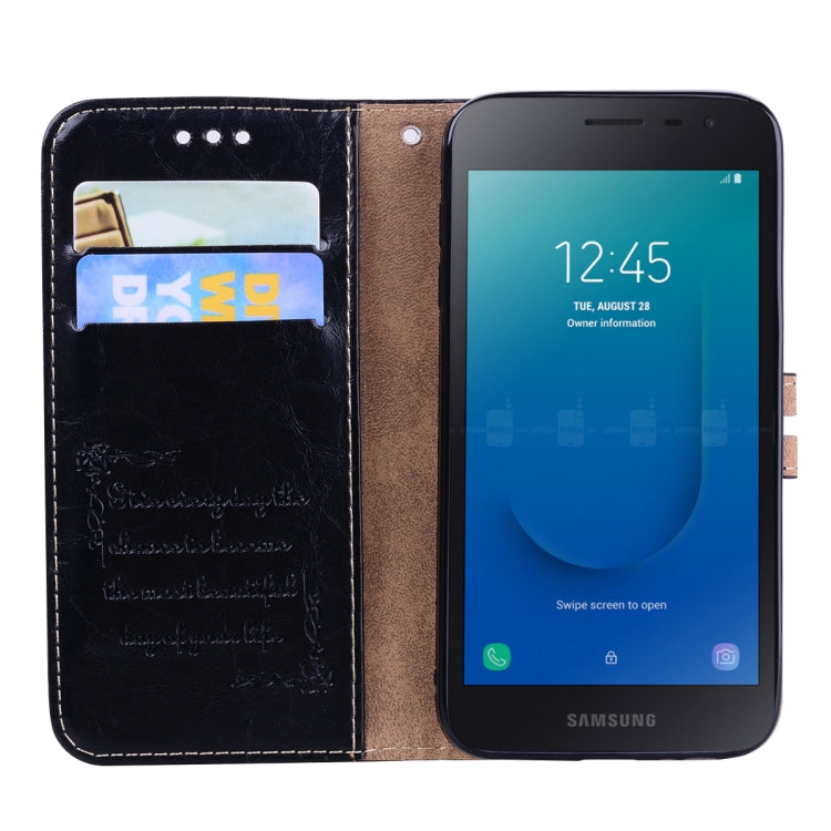 Custodia portafoglio in pelle per Galaxy J2 Core