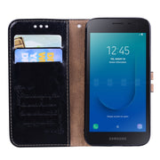 Custodia portafoglio in pelle per Galaxy J2 Core