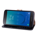 Custodia portafoglio in pelle per Galaxy J2 Core