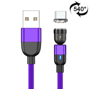 Cavo di ricarica per sincronizzazione dati magnetica rotante da 540 gradi con uscita USB a USB-C / Type-C da 1 m 3A, 1m Type-C