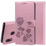 Custodia portafoglio in pelle PU rosa per Galaxy A30 e A20