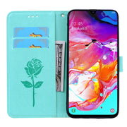 Custodia portafoglio in pelle PU rosa per Galaxy A70