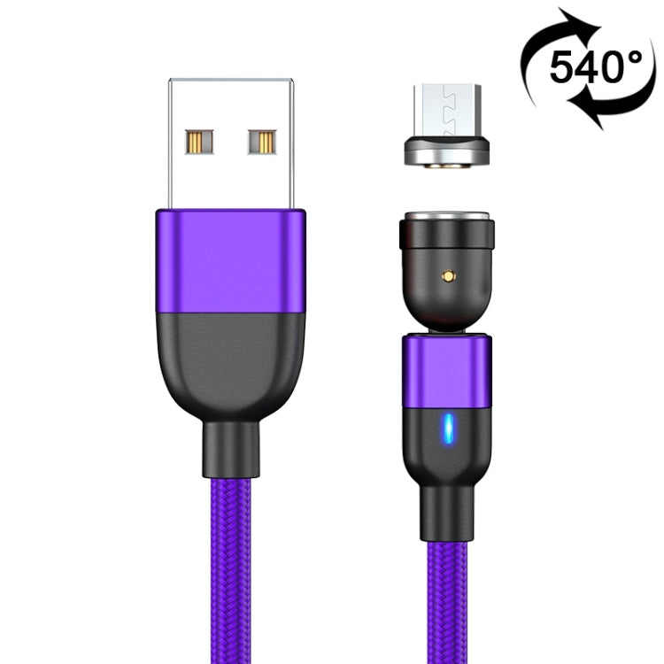 Cavo di ricarica per sincronizzazione dati magnetica rotante da 2 m 3 A con uscita USB a Micro USB da 540 gradi, 2m Micro USB