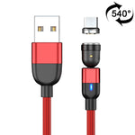 Cavo di ricarica per sincronizzazione dati magnetica rotante da 2 m 3 A con uscita USB a Micro USB da 540 gradi, 2m Micro USB