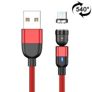 Cavo di ricarica per sincronizzazione dati magnetica rotante da 2 m 3 A con uscita USB a Micro USB da 540 gradi, 2m Micro USB