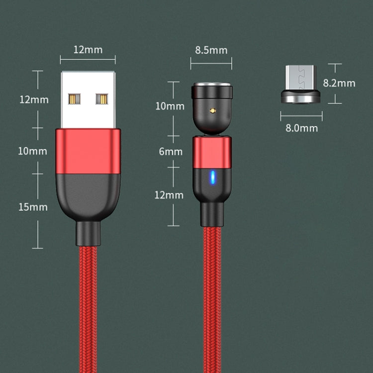 Cavo di ricarica per sincronizzazione dati magnetica rotante da 2 m 3 A con uscita USB a Micro USB da 540 gradi, 2m Micro USB
