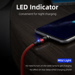 Cavo di ricarica per sincronizzazione dati magnetica rotante da 2 m 3 A con uscita USB a Micro USB da 540 gradi, 2m Micro USB