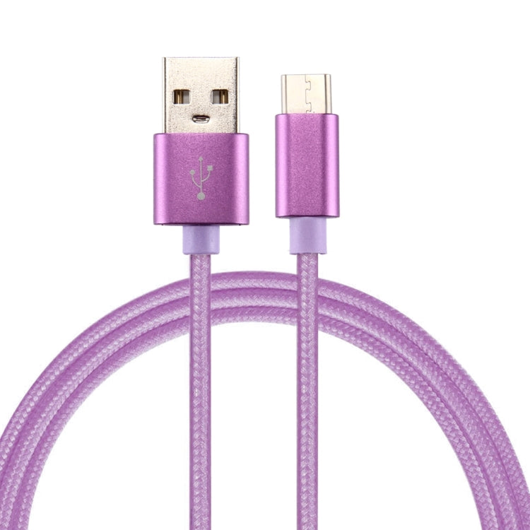 Cavo di ricarica per sincronizzazione dati da USB a USB-C / Type-C Knit Texture, lunghezza cavo: 50 cm