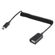 Cavo di ricarica a molla per laptop mini 5 pin maschio a USB femmina, Mini 5 Pin Male to USB Female