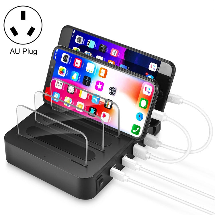 Caricatore intelligente USB-C/Type-C da 45 W + USB-C da 18 W/Type-C + USB QC 3.0 da 18 W + porte USB Caricatore intelligente con cornice staccabile, spina AU, 016PD AU Plug