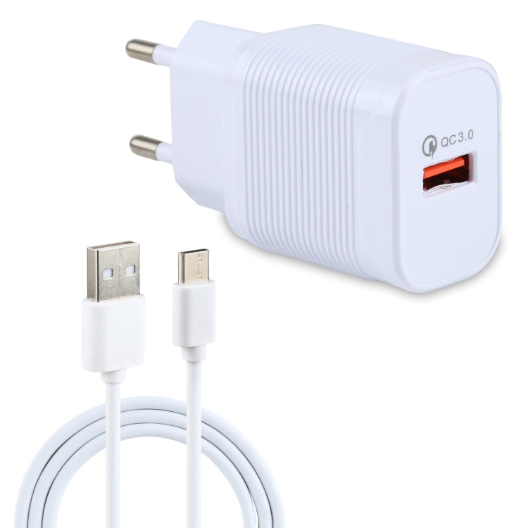 Caricatore da viaggio USB QC 3.0 18W con cavi USB-C 1m