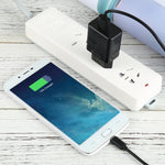 LZ-728 Caricatore da viaggio con interfaccia USB QC 3.0 2 in 1 da 18 W + set di cavi dati da USB a micro USB, spina europea, lunghezza cavo: 1 m, with Micro USB Cable