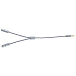 HY191 Cavo audio intrecciato 2 in 1 da 3,5 mm maschio a microfono + audio femmina, lunghezza: 26 cm, HY191