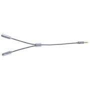 HY191 Cavo audio intrecciato 2 in 1 da 3,5 mm maschio a microfono + audio femmina, lunghezza: 26 cm, HY191