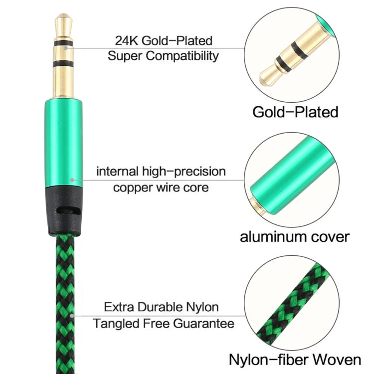 Cavo audio intrecciato in nylon maschio-maschio da 3,5 mm K10 da 3 pezzi, lunghezza: 1 m