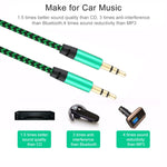 Cavo audio intrecciato in nylon maschio-maschio da 3,5 mm K10 da 3 pezzi, lunghezza: 1 m
