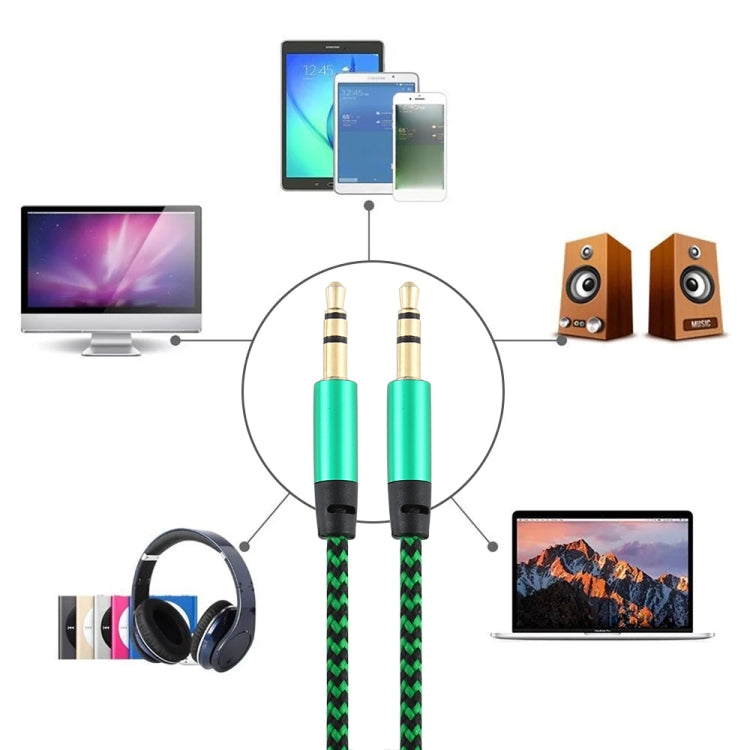 Cavo audio intrecciato in nylon maschio-maschio da 3,5 mm K10 da 3 pezzi, lunghezza: 1 m