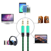 Cavo audio intrecciato in nylon maschio-maschio da 3,5 mm K10 da 3 pezzi, lunghezza: 1 m