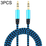 Cavo audio intrecciato in nylon maschio-maschio da 3,5 mm K10 da 3 pezzi, lunghezza: 1 m