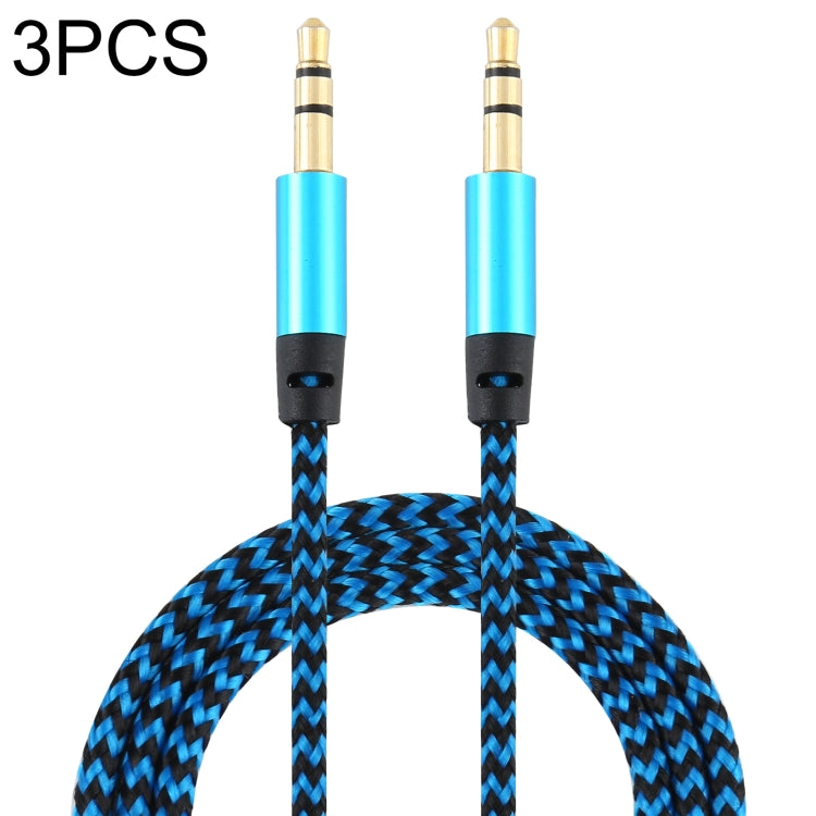 Cavo audio intrecciato in nylon maschio-maschio da 3,5 mm K10 da 3 pezzi, lunghezza: 1 m