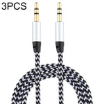 Cavo audio intrecciato in nylon maschio-maschio da 3,5 mm K10 da 3 pezzi, lunghezza: 1 m
