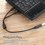 YH192 Cavo audio intrecciato 2 in 1 da 3,5 mm femmina a microfono + audio maschio, lunghezza: 22 cm, YH192