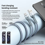 REMAX RC-124m 1m 2.4A Cavo dati di ricarica rapida da USB a micro USB intrecciato in lega di alluminio, Micro USB