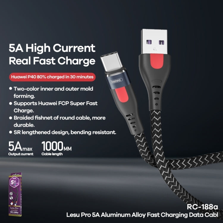 Cavo USB-A a USB-C 1 metro 5A intrecciato in alluminio