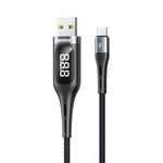 REMAX RC-096a Leader 1.2m 2.1 USB a USB-C / Type-C Display digitale intelligente Treccia in lega di alluminio Cavo dati di ricarica rapida, SAS6166A, SAS6166B