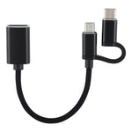 Adattatore USB 3.0 femmina a Micro USB + USB-C maschio 11 cm