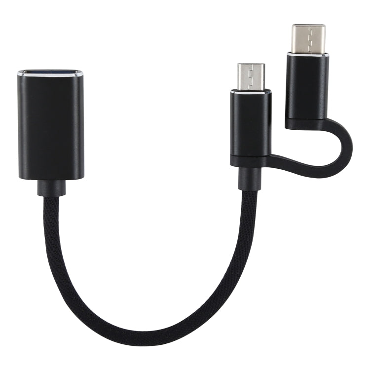Adattatore USB 3.0 femmina a Micro USB + USB-C maschio 11 cm