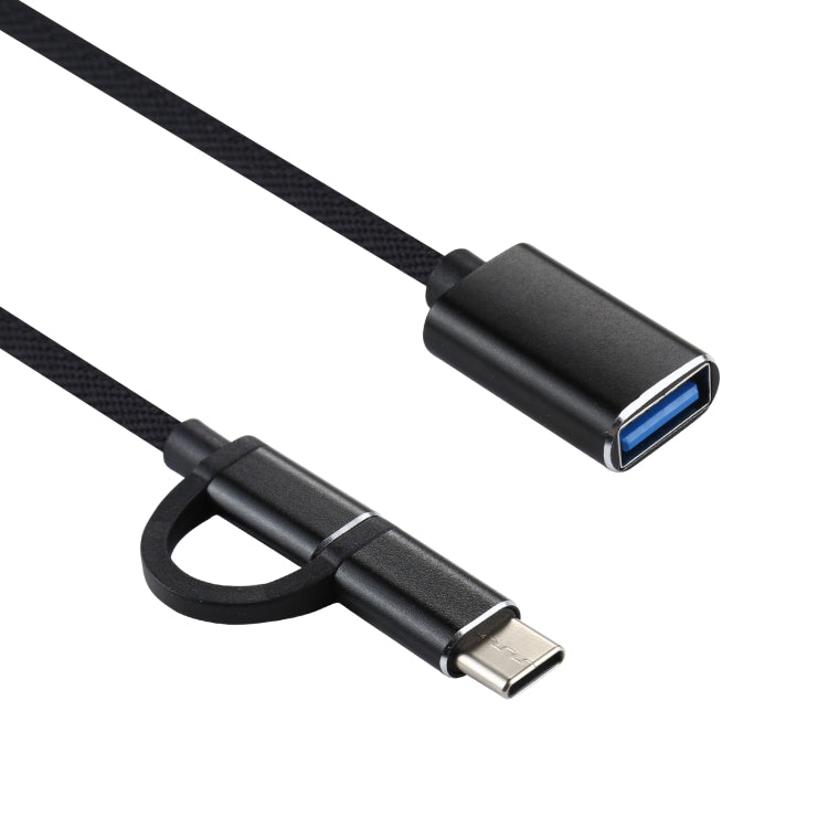 Adattatore USB 3.0 femmina a Micro USB + USB-C maschio 11 cm