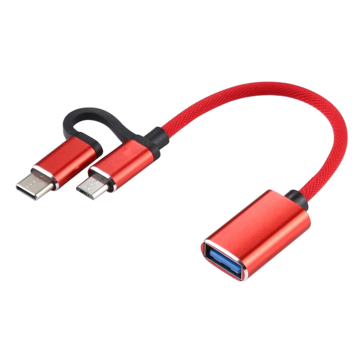 Adattatore USB 3.0 femmina a Micro USB + USB-C maschio 11 cm