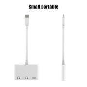 Adattatore audio di ricarica digitale da USB-C + 3,5 mm + 3,5 mm a USB-C 3 in 1