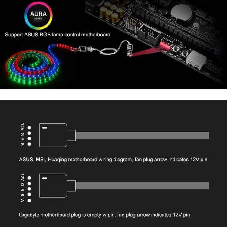 3 Pin 5V AURA RGB PC Cooling Extension Cable 1 to 4 for Asus, 1 to 4