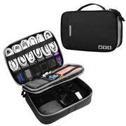 Custodia multifunzionale per cavo dati per caricabatterie per cuffie Alimentatore portatile, dimensioni: L, 25 x 18 x 7 cm, 25 x 18 x 7cm (Black), 25 x 18 x 7cm (Grey)