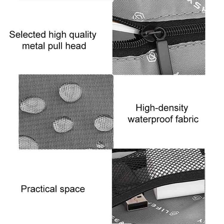 Custodia multifunzionale per cavo dati per caricabatterie per cuffie Alimentatore portatile, dimensioni: S, 24 x 12 x 5 cm, 24 x 12 x 5cm (Grey), 24 x 12 x 5cm (Black)